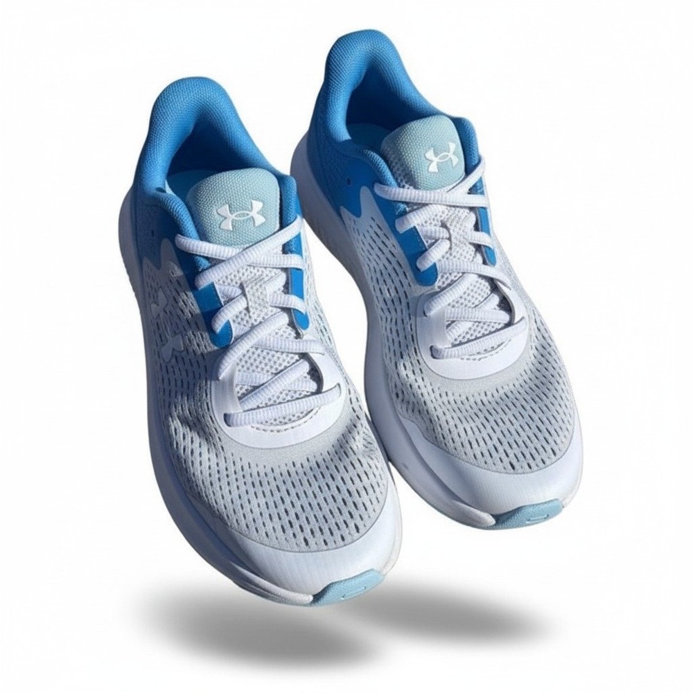 Under Armour Running Shoes Kids White Blue Sneakers